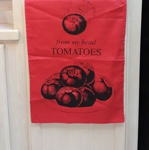 "From my head Tomatoes" Dish Towel NWT Red Towel